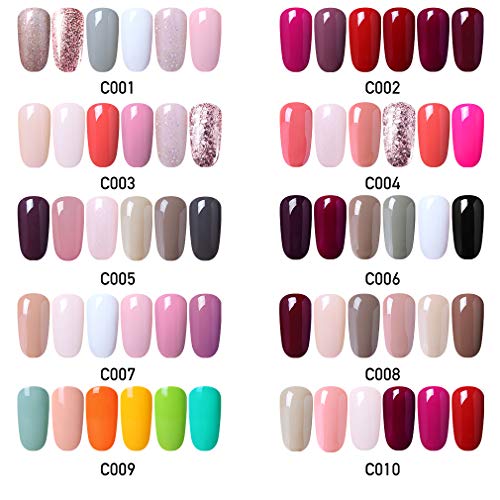 Elite99 Esmaltes Semipermanentes de Uñas en Gel UV LED, 6pcs Kit de Esmaltes de Uñas 10ml 008