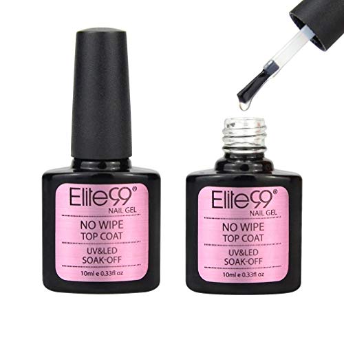 Elite99 Esmaltes Semipermanentes de Uñas en Gel UV LED, 6pcs Kit de Esmaltes de Uñas 10ml (Base y top coat 4pcs kit)