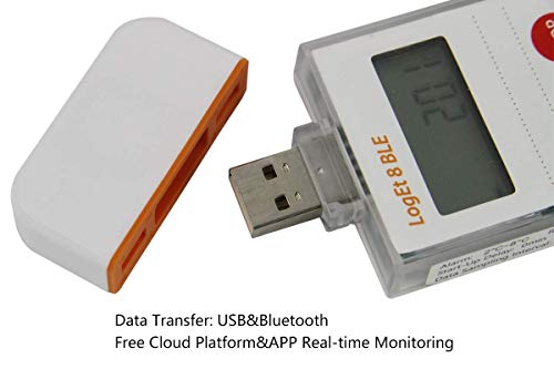 Elitech LogEt 8 BLE Registrador de datos PDF de uso múltiple inalámbrico con Bluetooth de con puerto USB para puntos de grabación de Life Science 16000 (máx.)