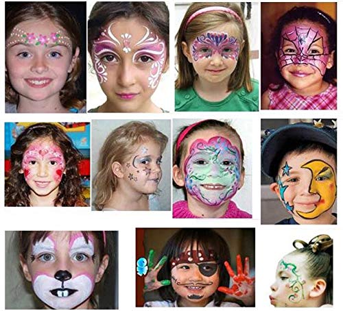 EN-71 Certified 12 Cols Face Crayones, Kits de Pintura para la Cara, Pintura Corporal, Pintura Facial para niños, Pintura Lavable para la Cara, Maquillaje para niños, Pintura Corporal no tóxica