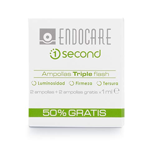 Endocare Essential Ampollas 1 Second Triple Flash - Efecto Buena Cara Inmediato, Piel Firme para un Rostro Radiante y un Maquillaje Perfecto, 4 Unidades