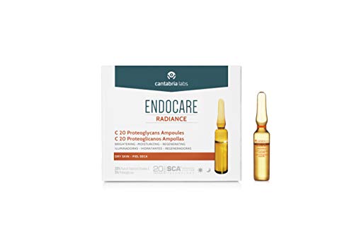 Endocare Radiance C 20 Proteoglicanos - Ampollas Faciales Antiedad, Regeneradoras, Hidratantes y Antioxidantes, con Vitamina C, Pieles Secas o Deshidratadas, 30 Uds