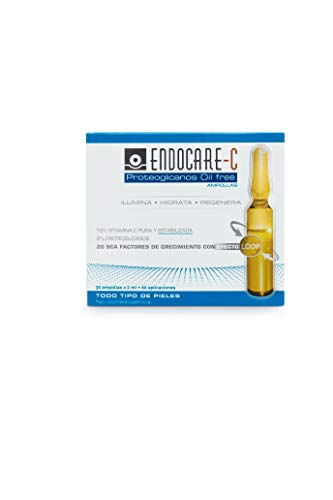 Endocare Radiance C Proteoglicanos Oil-free - Ampollas Faciales Antiedad, Regeneradoras y Antioxidantes, con Vitamina C, Todo Tipo de Pieles, 1 unidad, 30 ampollas x 2ml