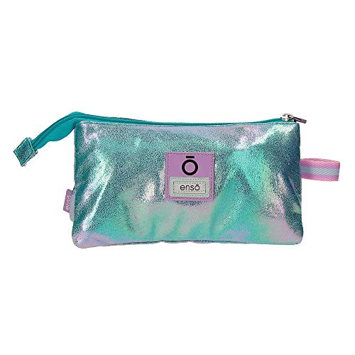 Enso Estuche Tres Compartimentos Be a Mermaid, color Verde