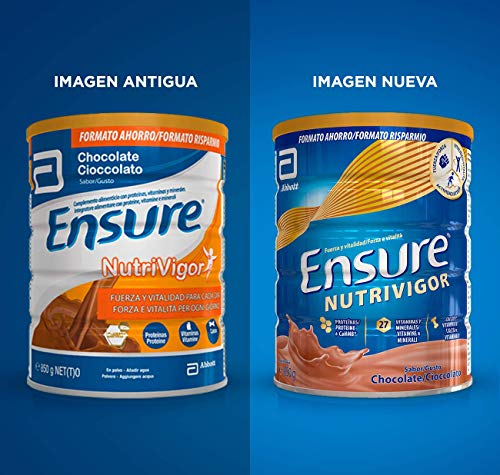 Ensure Nutrivigor - Complemento Alimenticio para Adultos, con HMB, Proteínas, Vitaminas y Minerales, como el Calcio - Sabor Chocolate - 850 g