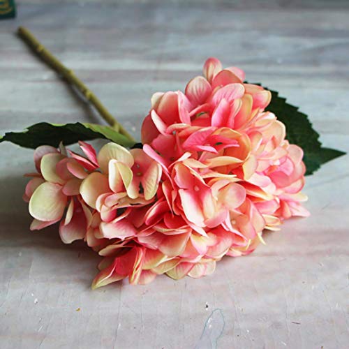 Enticerowts - 1 pieza de flores artificiales de hortensia que no se decoloran con colores vivos para organizar muebles de escritorio y decoración de bodas, rojo vino