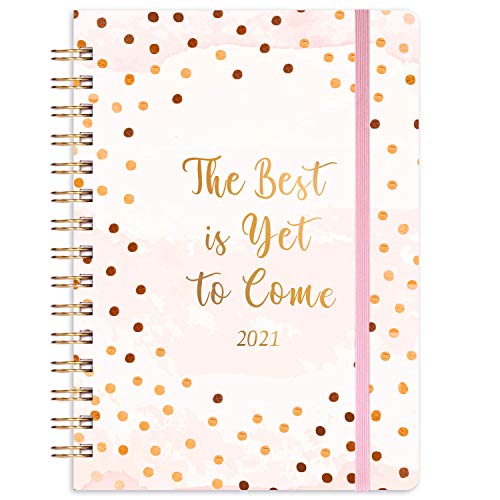 Eono by Amazon - Eono Agenda 2021 A5, Planificador Semanal, Descripción General de los Calendarios 2021 y 2022, Pestañas Mensuales y Bolsillo Interior Expandible, 21.5 x15.5 x1.5 cm