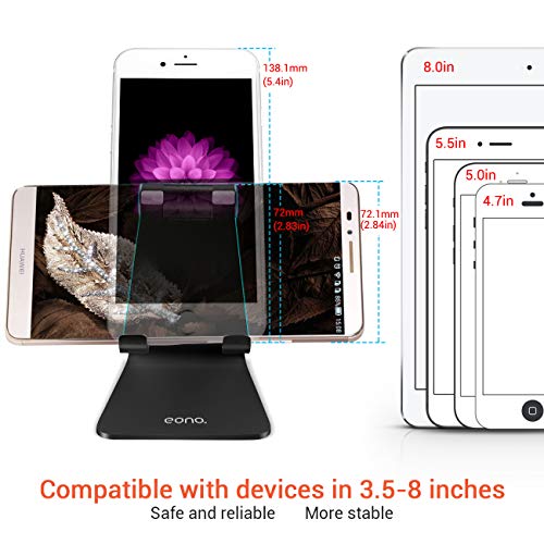 Eono by Amazon - Soporte Móvil, Multiángulo Soporte Teléfono : Soporte Dock Base para Smartphones para Phone XS MAX XR X 8 7 6 Plus 5 4, Samsung S10 S9 S8 S7, Huawei, Otras Smartphones - Negro