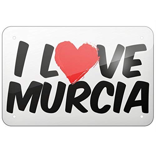 EpochSign Cartel de Metal con Texto en inglés I Love Murcia de 8 x 12 Pulgadas