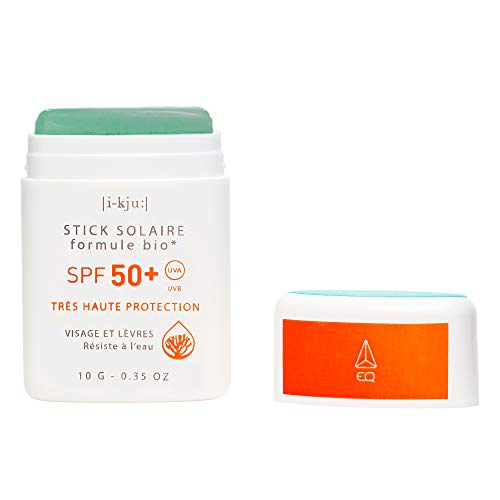 EQ | Protector Solar Facial en Stick SPF50+ - Filtros Minerales - Cara y Zonas Sensibles - Protección UVA UVB muy alta - Resistente al Agua - Verde - 10g
