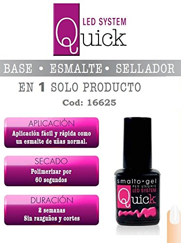 Esmalte semi permanente Quick Led 3 en 1 Base + Esmalte + Sellador - 8 ml - 16625 - Blanco