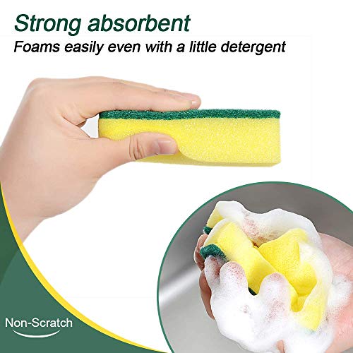 esonmus 20pcs Estropajo Mágicas de Limpieza Esponja Multiusos Exfoliante Esponja Manchas Quitar Limpieza Scrubber Cepillo para Lavar Platos de Doble Cara para Garaje Cocina Baño