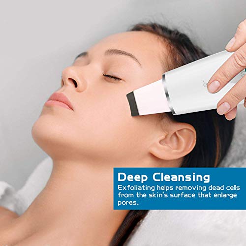 Espátula depuradora de Piel, Limpiador de poros con 3 Engranajes, espátula depuradora Facial, Extractor de Comedones para Limpieza Profunda Facial,Blanco