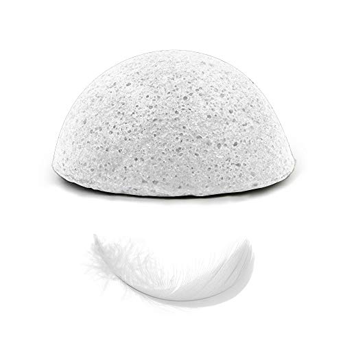 Esponja Konjac Exfoliante Suave Facial Natural, Orgánico, Bio, Ecológico, Vegano, Cuidado de la Piel, Limpieza Profunda, para Piel Propensa a Grasa y Acné - Pack de 4 Esponjas, 2 Blancas y 2 de Carbón