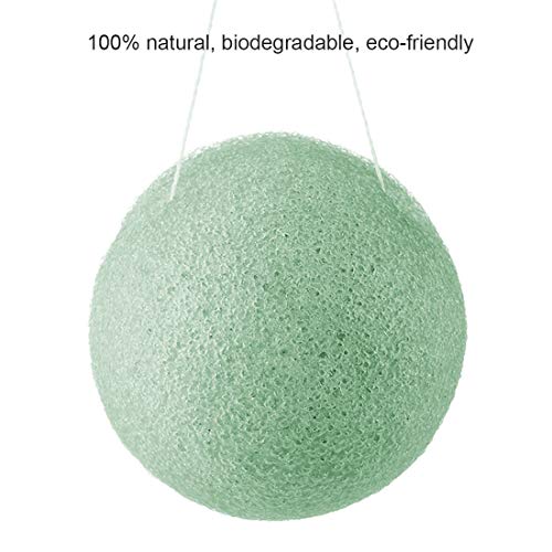 Esponja Konjac Facial 100% Naturales, 3 piezas Para la limpieza y exfoliación de la piel, Cuidado de la Piel, Limpieza Profunda, para todo tipo de pieles (Negro Carbón, Blanco y Verde)