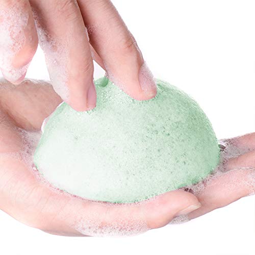 Esponja Konjac Facial 100% Naturales, 3 piezas Para la limpieza y exfoliación de la piel, Cuidado de la Piel, Limpieza Profunda, para todo tipo de pieles (Negro Carbón, Blanco y Verde)