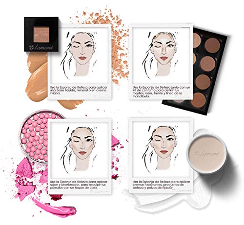 Esponja Maquillaje Beauty Base Blender - Aplicar Base Maquillaje, Corrector, Polvo, Crema Y Colorete - Sin Látex, Hipoalergénicas e Inodoras
