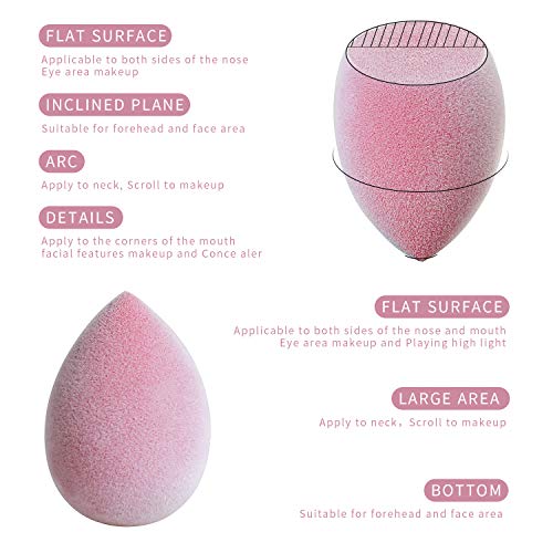 Esponjas De Belleza De Microfibra, Terciopelo, Para Maquillaje, Sin Látex, Para Polvo, Crema O Aplicación Líquida (Forma de corte biselado 1 piezas)