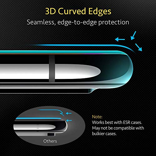 ESR iPhone 11 Protector de Pantalla Cristal Vidrio Templado Cobertura Total para iPhone 11/iPhone XR, Bordes curvados 3D, con Marco de instalación fácil para iPhone 6.1”, 2 Unidades.