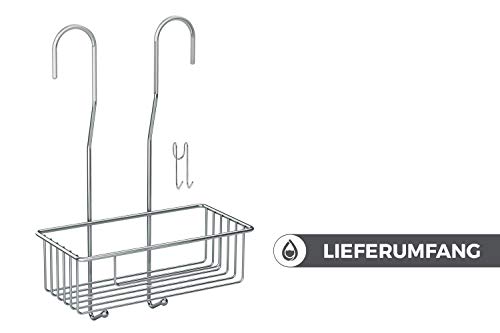 Estantería Baño Acero Inoxidable – Organizador Baño Colgante con Ganchos – Estanterías para Accesorios Baño Recubiertas de Silicona para Disminuir Ruido