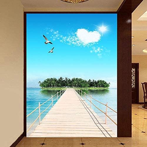 Estilo mediterráneo Mar Paisaje 3D Foto Mural Papel tapiz Sala de estar Hotel Comedor Entrada Decoración para el hogar Mural Wallpaper @ 350 * 245cm