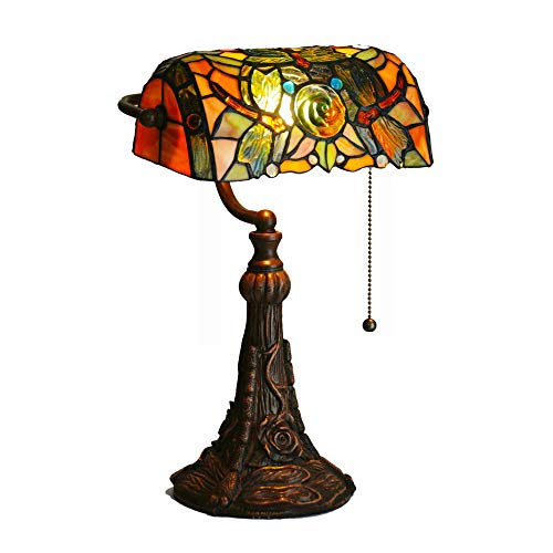 Estilo Tiffany Lámpara De Mesa Pastoral Turística Banquero Lámparas Para El Dormitorio Stained Glass Shade E27 Enchufe De Carga