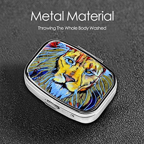 Estuche cuadrado para píldoras de León Beast King Jah Rasta caja portátil bolsillo monedero Tablet medicina titular de viaje organizador