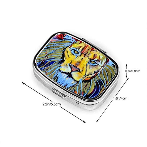 Estuche cuadrado para píldoras de León Beast King Jah Rasta caja portátil bolsillo monedero Tablet medicina titular de viaje organizador
