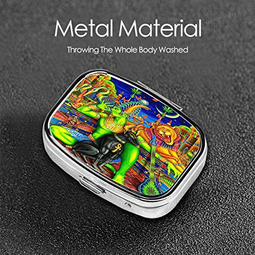 Estuche cuadrado para píldoras de león faraón para perro sirviente de perro caja portátil monedero tableta medicina titular organizador de viajes