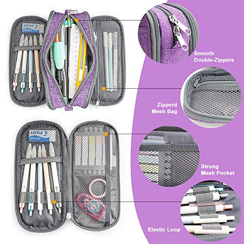 Estuche de lápices Gran capacidad Soporte para bolígrafos Bolsa Caja Maquillaje Bolsa Almacenamiento grande Papelería Organizador Escuela Colegio Oficina para adolescentes Niñas Estudiante