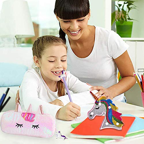 Estuche de lápices Unicornio - YUESEN Estuches Escolar Grande Lápiz de Gran Capacidad Bolsas Diseño de arcoíris reversible con lentejuelas lápiz Unicornio para Niñas Niños y Adultos
