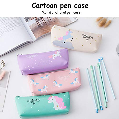 Estuche Unicornio - WENTS 4 Pcs Papelería Bolígrafos de Estuche Unicornio Notas post it para Suministros de Oficina de la Escuela Lindo Regalo Escuela Set