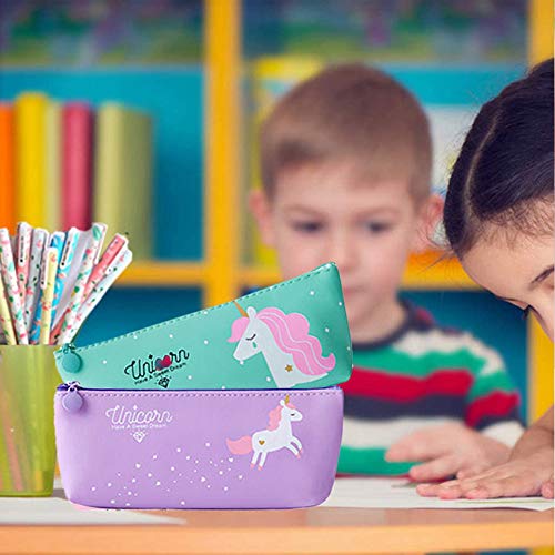 Estuche Unicornio - WENTS 4 Pcs Papelería Bolígrafos de Estuche Unicornio Notas post it para Suministros de Oficina de la Escuela Lindo Regalo Escuela Set