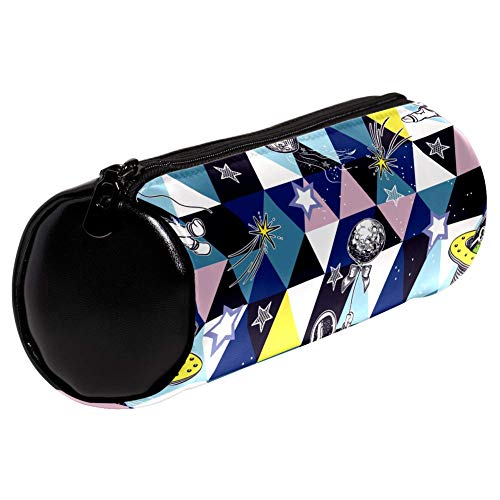 Estuches de lápices TIZORAX Astronautas y extraterrestres en forma de triángulo Bolígrafo Bolso cosmético de maquillaje para mujeres Niñas Niños