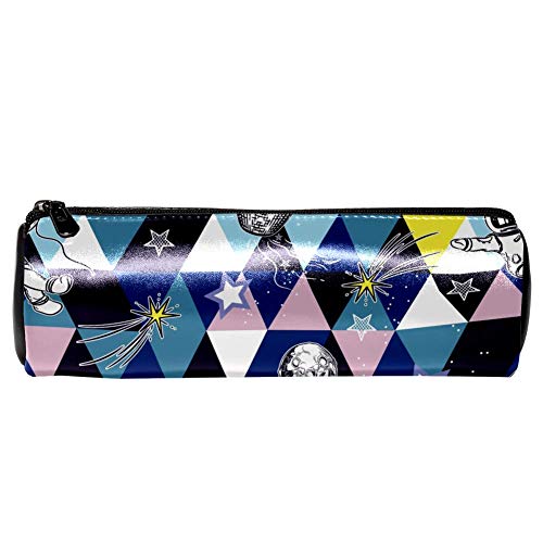 Estuches de lápices TIZORAX Astronautas y extraterrestres en forma de triángulo Bolígrafo Bolso cosmético de maquillaje para mujeres Niñas Niños