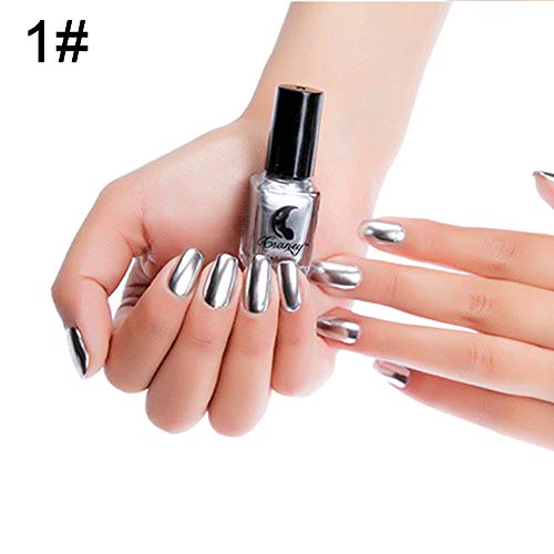 Eternitry Esmalte de uñas metálico Espejo Radiante Brillo Colorido Brillante Barniz Manicure Metal Nail Barniz Flash Base Nail Art para Mujeres