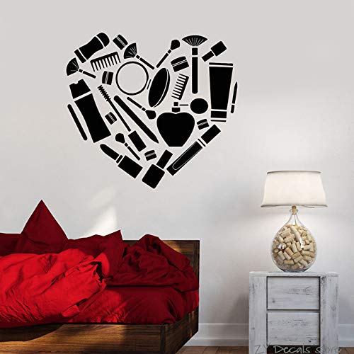 Etiqueta De La Pared, Cosméticos Maquillaje Calcomanías De Pared Moda Centro De Belleza Mujer Pegatinas De Pared Para Las Niñas Dormitorio Extraíble Arte Mural Decoración Para El Hogar 56X61 Cm