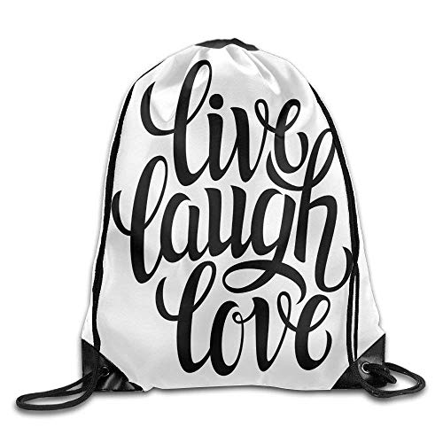Etryrt Mochilas/Bolsas de Gimnasia,Bolsas de Cuerdas, Drawstring Backpack Simplistic Inspiration Quote Minimalist Featured Typography Drawstring Gym Sack Sport Bag for Men and Women