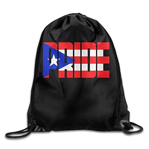 Etryrt Mochilas/Bolsas de Gimnasia,Bolsas de Cuerdas, Puerto Rico Drawstring Backpack Bag Beam Mouth Gym Sack Rucksack Shoulder Bags For Men/Women