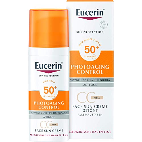 Eucerin Photoaging Control Face Sun CC crema tintada SPF 50+ claro, 50 ml