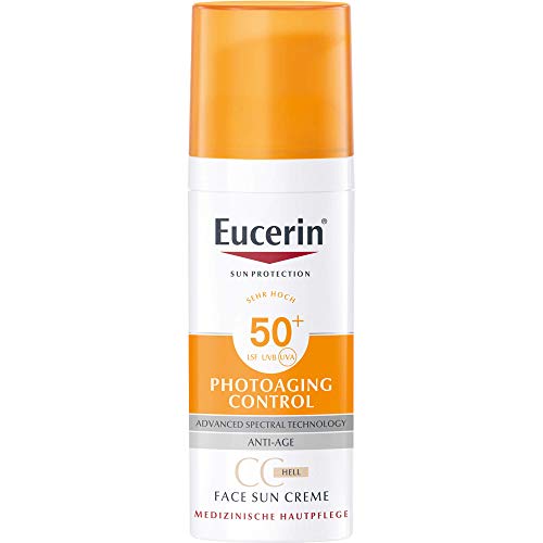 Eucerin Photoaging Control Face Sun CC crema tintada SPF 50+ claro, 50 ml