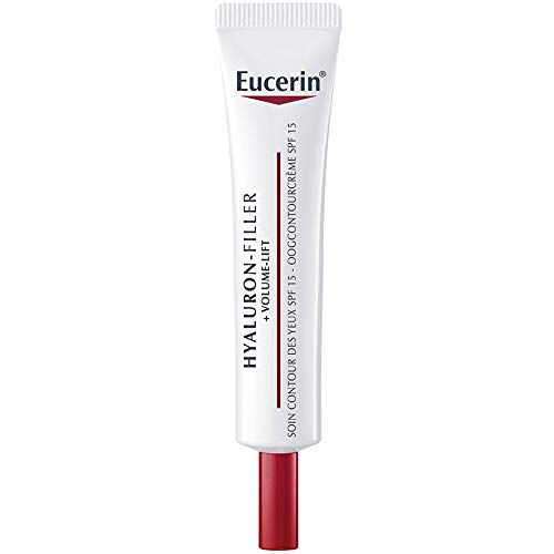 Eucerin SPF 15 – Contorno de ojos + rellenador de ácido hialurónico y restaurador de volumen, 15 ml