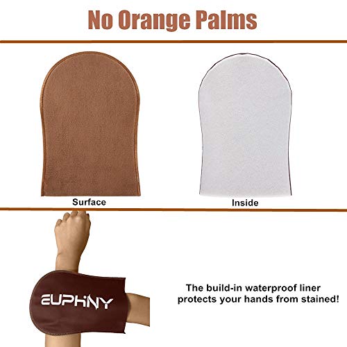 EUPHNY Aplicador Autobronceador Mitt - Microfibra Manopla Autobronceador Applicator Guante Autobronceador Reutilizable Fake Tan Mitt para Free Tan, lociones bronceadoras, mousse, sprays