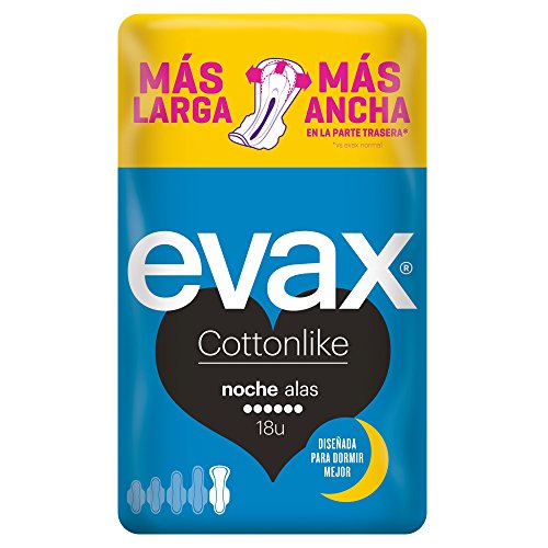 Evax Cottonlike Noche Compresas con Alas 18u