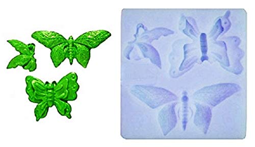 EVRYLON 3 Mariposas Molde de Silicona Pasta de azúcar Pasteles Fondant panqueques Magdalenas