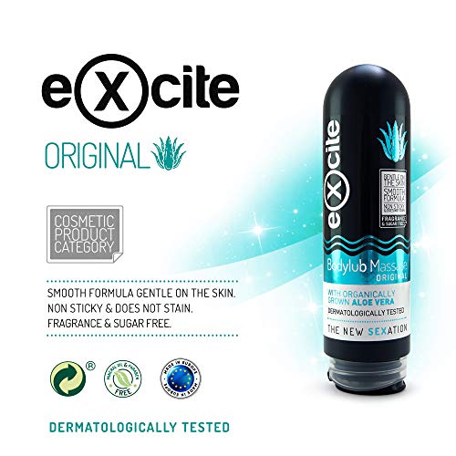 EXCITE Gel Lubricante masaje íntimo con Aloe Vera de cultivo ecológico. Lubricante íntimo. 200ml.