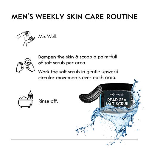 Exfoliante Corporal Natural con Sal Mar Muerto de Carbón Activo Anticelulítico Reafirmante. Drenaje Hidratante Piel Grasa y Seca. Mascarilla Facial Mujer y Hombre. Elimina Acné e Impurezas 500 gr