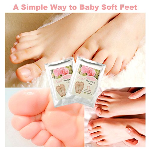 Exfoliante Pies, Mascarilla de Pies, Foot Peel Mask, 2 Pares Natural Calcetines Exfoliantes de Pies Peeling Quita Callos Elimina Piel Muerta Soft Baby Feet para Hombres y Mujeres