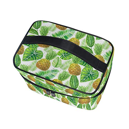 Exótico Piñas Cosméticos Bolsa Bolsa de Maquillaje Bolso Bolsa de Tren Bolsa de Transporte Portátil Cremallera Bolsa de Cepillo Organizador Grande para Mujeres