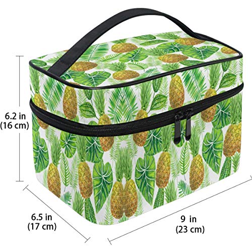 Exótico Piñas Cosméticos Bolsa Bolsa de Maquillaje Bolso Bolsa de Tren Bolsa de Transporte Portátil Cremallera Bolsa de Cepillo Organizador Grande para Mujeres